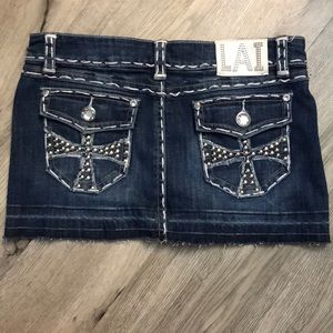 LA Idol Denim Mini Skirt